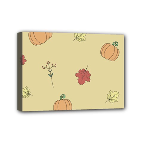 Halloween Fall Pattern Mini Canvas 7  X 5  (stretched) by Apenda