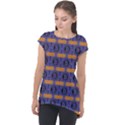 Bitcoin Logo Pattern Cap Sleeve High Low Top View1