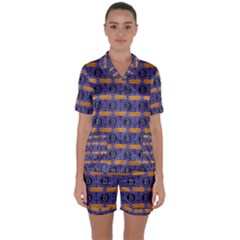 Bitcoin Logo Pattern Satin Short Sleeve Pajamas Set by ExtraAwesomeSauce