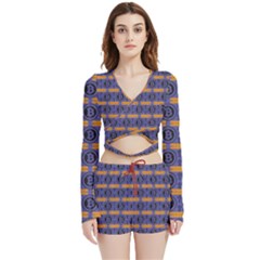 Bitcoin Logo Pattern Velvet Wrap Crop Top And Shorts Set by ExtraAwesomeSauce