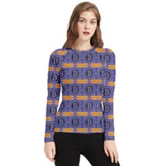 Bitcoin Logo Pattern Women s Long Sleeve Rash Guard by ExtraAwesomeSauce