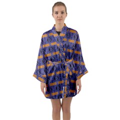 Bitcoin Logo Pattern Long Sleeve Satin Kimono by ExtraAwesomeSauce