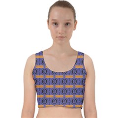 Bitcoin Logo Pattern Velvet Racer Back Crop Top by ExtraAwesomeSauce