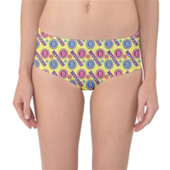 Colorful Bitcoin Pattern Mid-waist Bikini Bottoms by ExtraAwesomeSauce