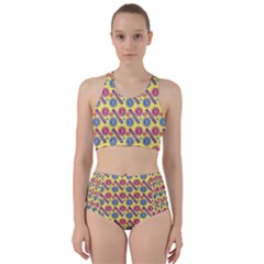 Colorful Bitcoin Pattern Racer Back Bikini Set by ExtraAwesomeSauce