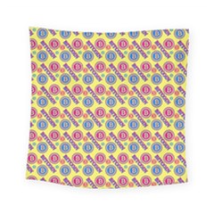 Colorful Bitcoin Pattern Square Tapestry (small) by ExtraAwesomeSauce