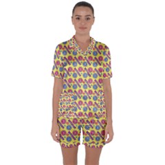 Colorful Bitcoin Pattern Satin Short Sleeve Pajamas Set by ExtraAwesomeSauce