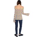 Colorful Bitcoin Pattern Off Shoulder Long Sleeve Top View2
