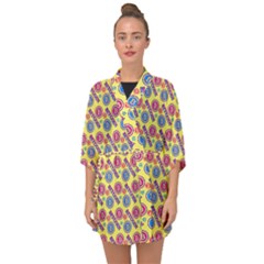 Colorful Bitcoin Pattern Half Sleeve Chiffon Kimono by ExtraAwesomeSauce
