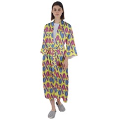 Colorful Bitcoin Pattern Maxi Satin Kimono by ExtraAwesomeSauce