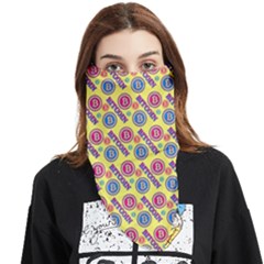 Colorful Bitcoin Pattern Face Covering Bandana (triangle) by ExtraAwesomeSauce