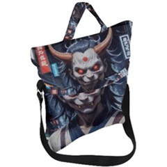 Demon Samurai Fold Over Handle Tote Bag by AwesomeSauce