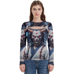 Demon Samurai Women s Cut Out Long Sleeve T-shirt by AwesomeSauce