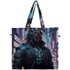 Cyberpunk Demon Samurai Canvas Travel Bag by AwesomeSauce