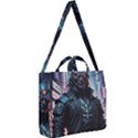 Cyberpunk Demon Samurai Square Shoulder Tote Bag View2
