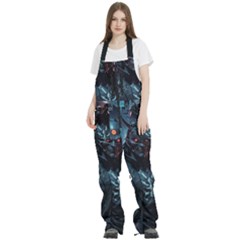 Cyberpunk Demon Samurai Women s Front Zip Ski And Snowboard Bib Pants by AwesomeSauce