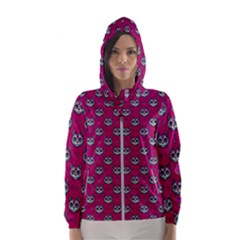 Calavera Cat Art Pattern Women s Hooded Windbreaker by ExtraAwesomeSauce