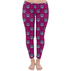 Calavera Cat Art Pattern Classic Winter Leggings by ExtraAwesomeSauce