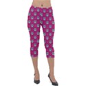 Calavera Cat Art Pattern Lightweight Velour Capri Leggings  View1