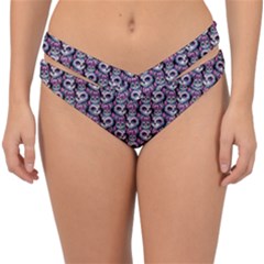 Sugar Skull Cat Pattern Double Strap Halter Bikini Bottoms by ExtraAwesomeSauce