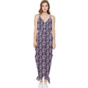 Sugar Skull Cat Pattern Sleeveless Tie Ankle Chiffon Jumpsuit View1