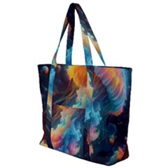 Cosmic Jellyfish Artwork Zip Up Canvas Bag by ExtraAwesomeSauce