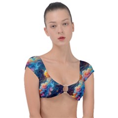 Cosmic Jellyfish Artwork Cap Sleeve Ring Bikini Top by ExtraAwesomeSauce
