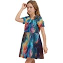 Cosmic Jellyfish Artwork Kids  Bow Tie Puff Sleeve Dress View3