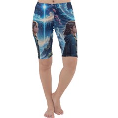 Enchanting Fantasy Night Sky Scene Cropped Leggings  by ExtraAwesomeSauce