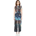 Enchanting Fantasy Night Sky Scene Women s Frill Top Chiffon Jumpsuit View1