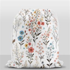 Flowers Design Floral Drawstring Bag (small) by Posterlux