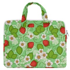 Strawberries Pattern Seamless Macbook Pro 13  Double Pocket Laptop Bag by Posterlux