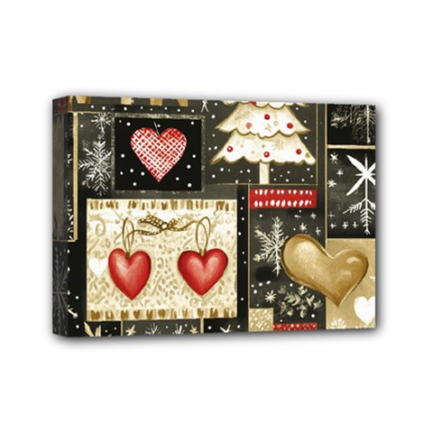 Christmas Reindeer Mini Canvas 7  X 5  (stretched) by Posterlux