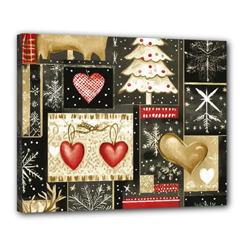 Christmas Reindeer Canvas 20  X 16  (stretched) by Posterlux