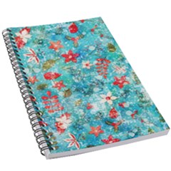 Snowy Winter Foliage, Adoxali, Christmas, Berry, Blue 5 5  X 8 5  Notebook by kyorashop23