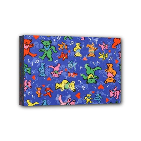 Grateful Dead Dancing Bears Pattern Mini Canvas 6  X 4  (stretched) by Salmanaz77