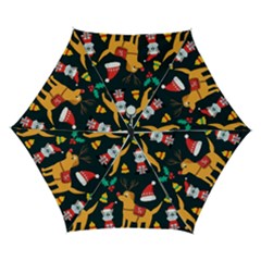 Funny Christmas Pattern Background Automatic Folding Umbrella With Case (small) by Ket1n9