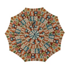 Cute Christmas Seamless Pattern Vector  - Automatic Folding Umbrella With Case (large) by Ket1n9