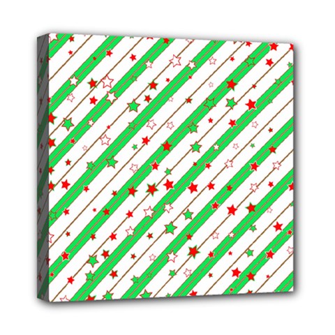 Christmas Paper Stars Pattern Texture Background Colorful Colors Seamless Mini Canvas 8  X 8  (stretched) by Ket1n9