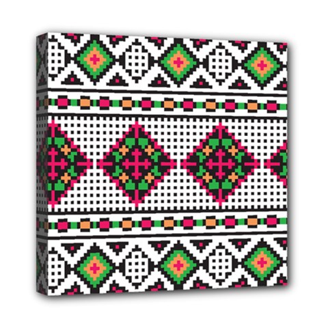 Ukrainian Folk Seamless Pattern Ethnic Ornament Border Element Traditional Mini Canvas 8  X 8  (stretched) by Grandong