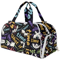 Time Nonlinear Curved Linear Burner Gym Duffle Bag by Paksenen