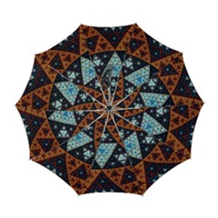 Fractal Triangle Geometric Abstract Pattern Automatic Folding Umbrella With Case (large) by Cemarart