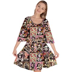Spanish Gothic Girls Pattern Velour Kimono Dress by violetheavensky