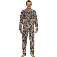 Spanish Gothic Girls Pattern Men s Long Sleeve Velvet Pocket Pajamas Set by violetheavensky