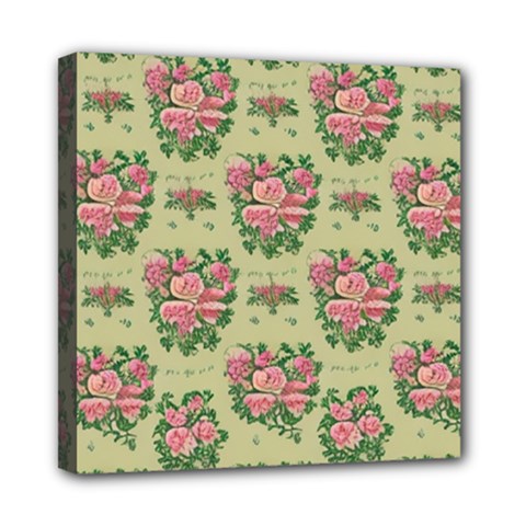 Retro 1880s Flowers Pattern 9 Mini Canvas 8  X 8  (stretched) by violetheavensky
