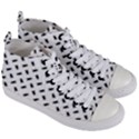Fly Phot Motif Seamless Black And White Pattern Women s Mid-Top Canvas Sneakers View3