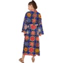 Retro Geometric Shapes And Flowers 3 Maxi Kimono View2