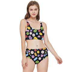 Ecstasy Pills Pattern Frilly Bikini Set by Valentinaart