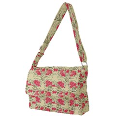 Retro 1880s Flowers Pattern 18 Full Print Messenger Bag (l) by violetheavensky