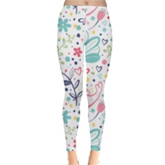 Cute Bird Pattern Everyday Leggings  by designsbymallika